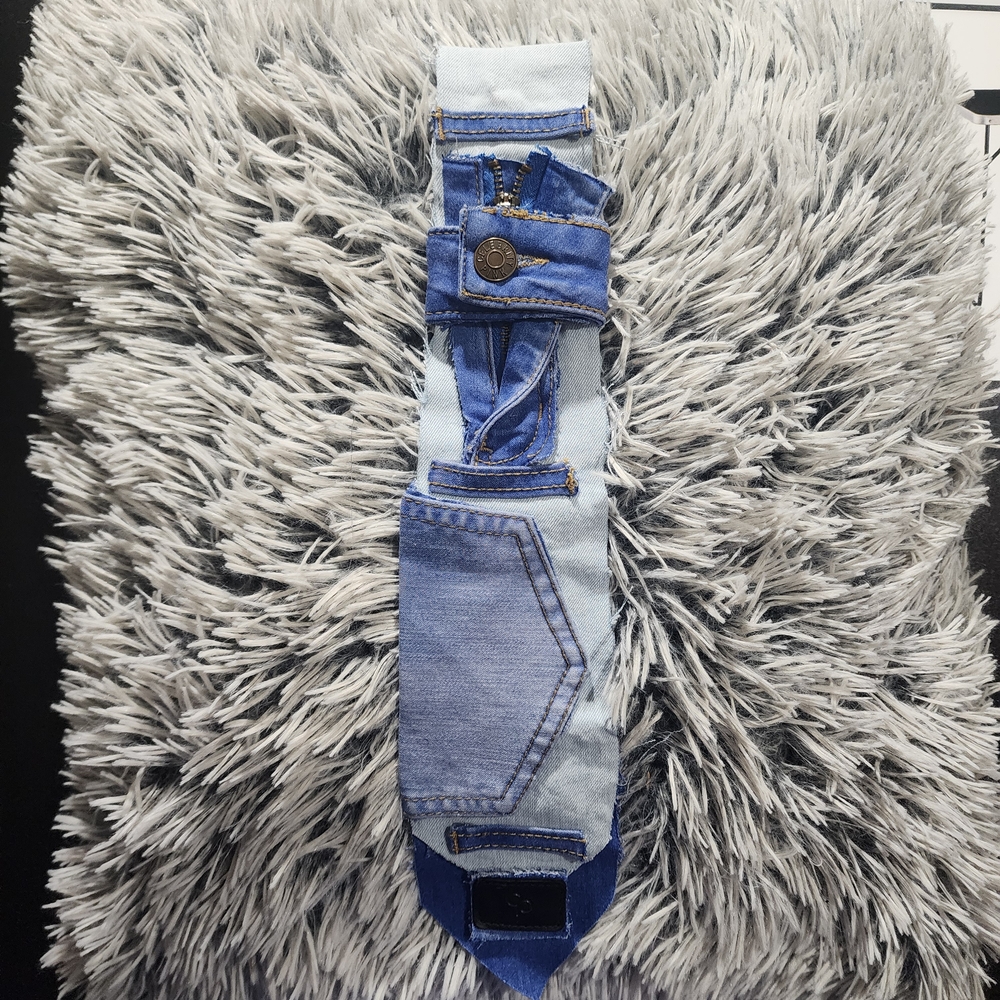 Old Navy Denim Patchwork Tie - Blue and Light Blue